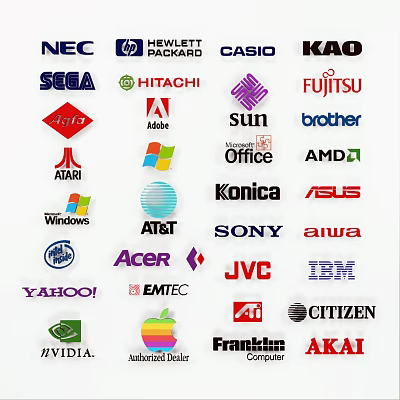 Classic Collection Of Famous Brand Logos Including SONY Apple IBM And More 3d model