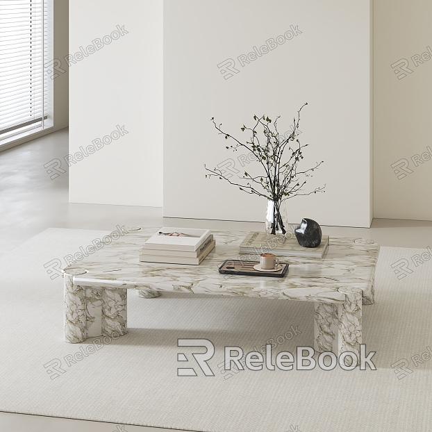 Middle ancient style stone coffee table model