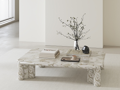 Middle ancient style stone coffee table model