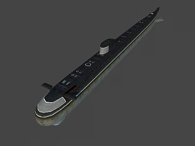 Modern Military Submarine With Sleek Hull Design And Conning Tower 3d model