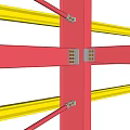 Industrial Equipment Steel Structural Framework With Red Yellow Beams For Construction