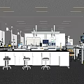 Modern Laboratory School Experimental Classroom Laboratory Physics Laboratory Tables and Chairs Chemical Instruments 3d model