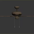 Classic Ceiling Fan With Wooden Blades And Vintage Metal Base Design
