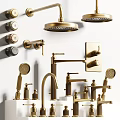 Brass Bathroom Accessories Collection Including Faucets Showerheads Knobs And Soap Dispensers