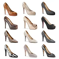 Stylish High Heels Collection With Various Colors Different Styles Peep Toe And Bow Details