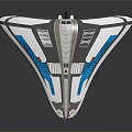 Futuristic Cosmic Spacecraft Design With Sleek Blue White Triangular Structure For Space Exploration 3d model