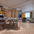 Modern Living Room Interior With Stylish TV Stand And Wooden Storage Cabinets