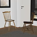 Two Wooden Leisure Chairs In Cozy Interior With Window Door And Wooden Floor