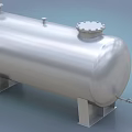 Industrial Horizontal Stainless Steel Storage Tank With Support Legs And Top Access Ports