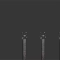 Three Ancient Stone Columns Architecture Structure With Scattered Stones On Their Tops