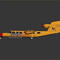 Yellow FIRE BIRD Seaplane Model With Twin Propellers And Streamlined Design