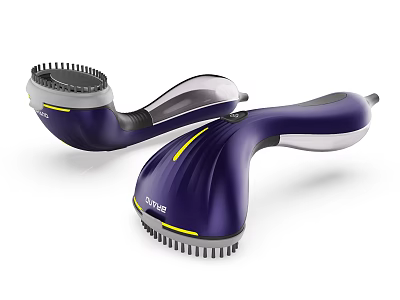 OPOVE Purple And Gray Handheld Cleaning Brush With Ergonomic Handle Yellow Accents And Dense Bristles 3d model
