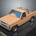 Brown Pickup Truck With Roof Rack Single Cab Front Grille And Black Wheels