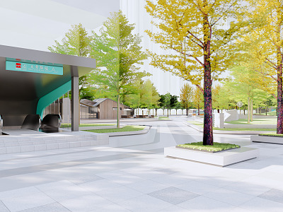 Modern Park Municipal Park Landscape Pocket Park Outdoor Corridor Frame Special-shaped Seat Linear Park Arc Park Subway Entrance model