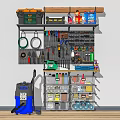 Modern Tools Power Tools Wrench Electric Drill Screwdriver Cutting Tools Combination Toolbox Tools Wall Hole Board Tools Wall Combination Hardware Tools 3d model