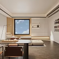 Modern Living Room Interior With White Sofa Wooden Chair Floor Lamp And Coffee Table