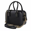 Small Burgundy Furla Leather Handbag With Chain Strap And Gold Hardware