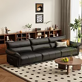 Mid-ancient style multi-seat sofa coffee table 3d model