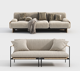 Silent three-person sofa 3d model