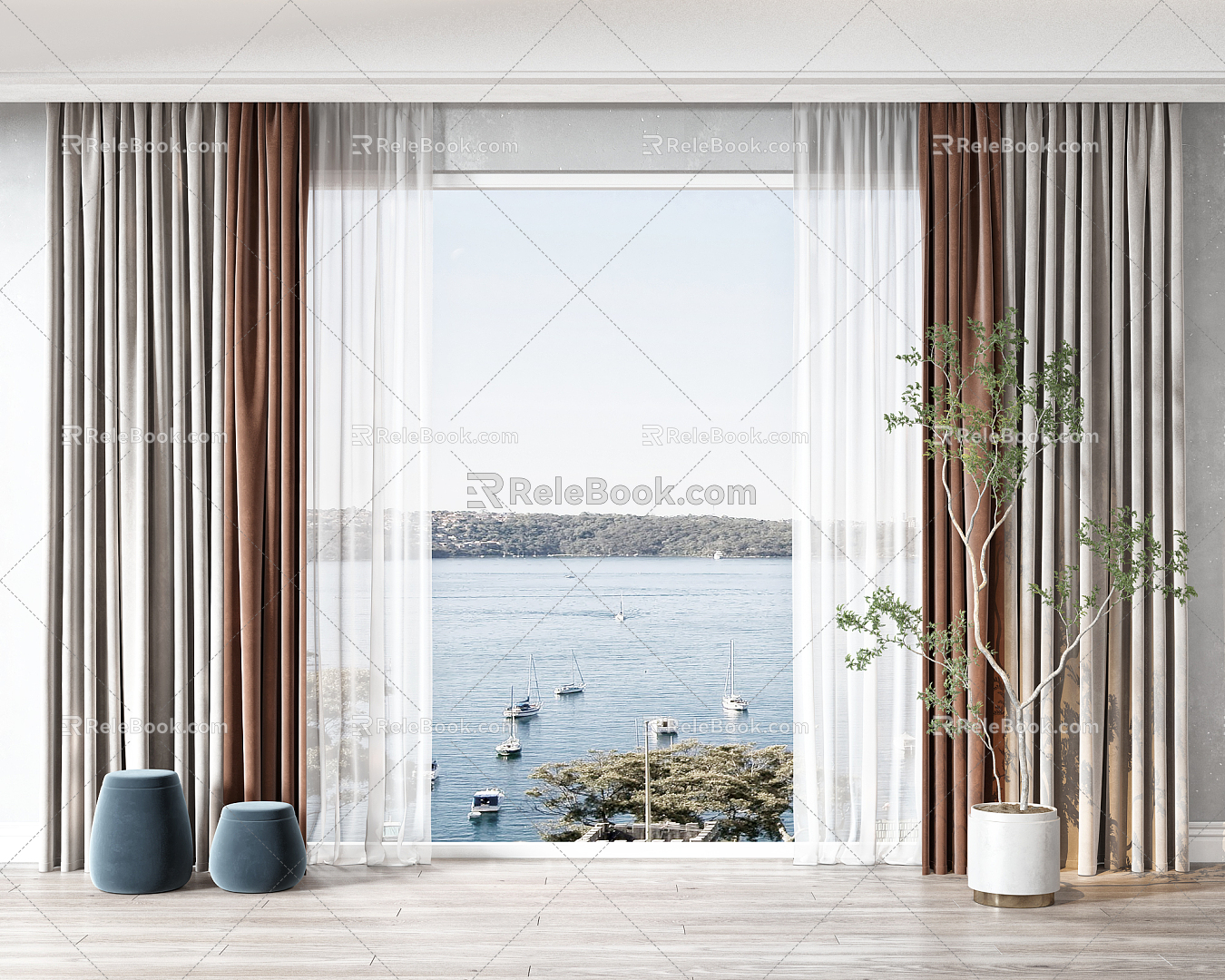 Modern Curtains 3d model