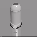 Sleek White Swing Door Trash Bin With Black Base And Blue Lid Design