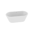 Modern White Freestanding Bathtub With Sleek Oval Shape And Smooth Surface