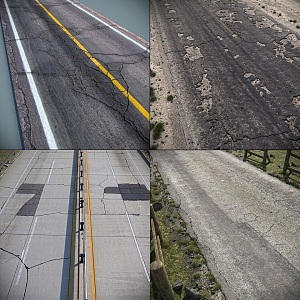 Highway Road Facilities Outdoor Broken Road Expressway Highway Guardrail Asphalt Road Broken Road 3d model