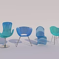 Modern Transparent Blue Accent Chairs With Various Stylish Designs And Metal Bases
