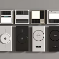 Modern Bathroom Small Appliances With White Black Colors And Round Button Design Styles