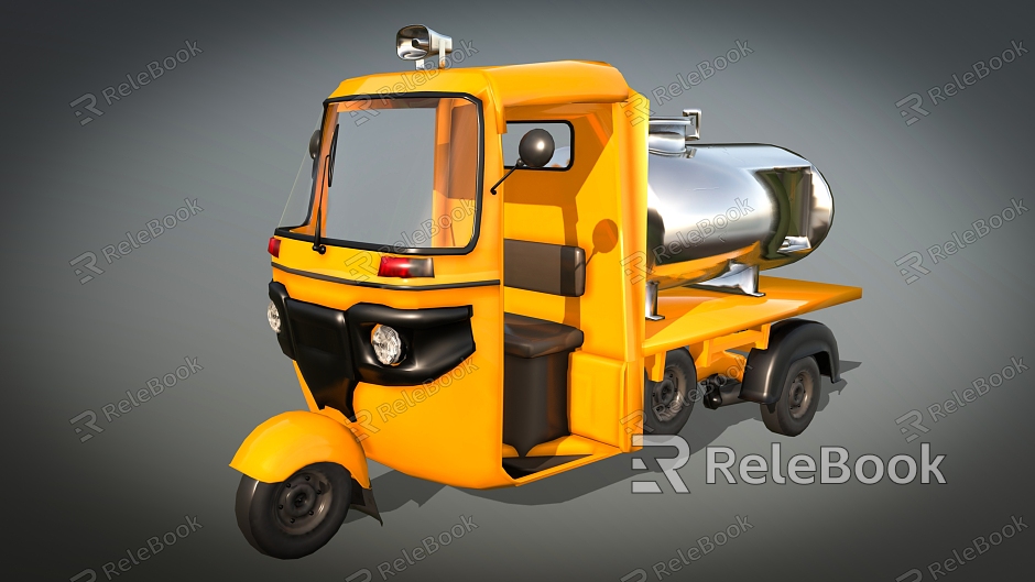 Tricycle milk tanker cartoon tricycle model