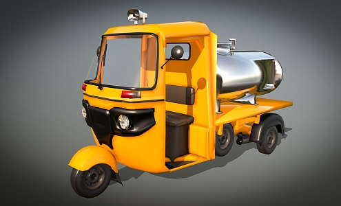 Tricycle milk tanker cartoon tricycle 3d model