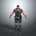 A Muscular Man Wearing Tactical Gear In Black Outfit With Knee Pads And Gloves