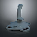 Gray Gaming Joystick Controller With Ergonomic Handle And Base Mounting Holes 3d model