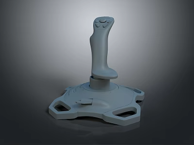 Gray Gaming Joystick Controller With Ergonomic Handle And Base Mounting Holes 3d model