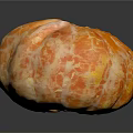 Peeled Tangerine with Orange and White Textured Skin on Black Background Showing Reflection