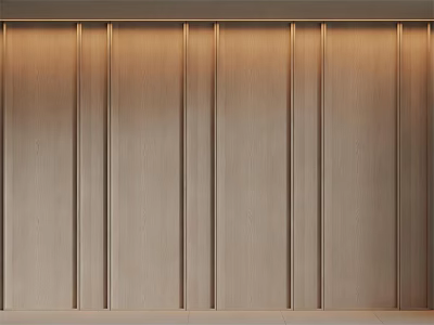 Modern Wooden Wall Paneling With Vertical Lines And Natural Wood Finish 3d model