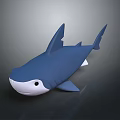 Cartoon Shark Character 3D Model Figurine With Cute Blue And White Design