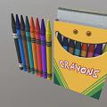 Vibrant Colorful Crayons With Yellow Box Featuring Smiley Face And Arranged Colors