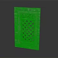 Traditional Intricate Brick Carved Furniture With Geometric Pattern Lattice Design