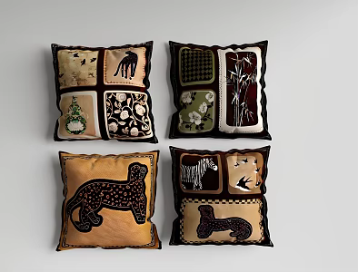 French retro pillow 3d model