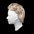 Game Movie Character White Head Model With Blonde Short Hair And Black Background