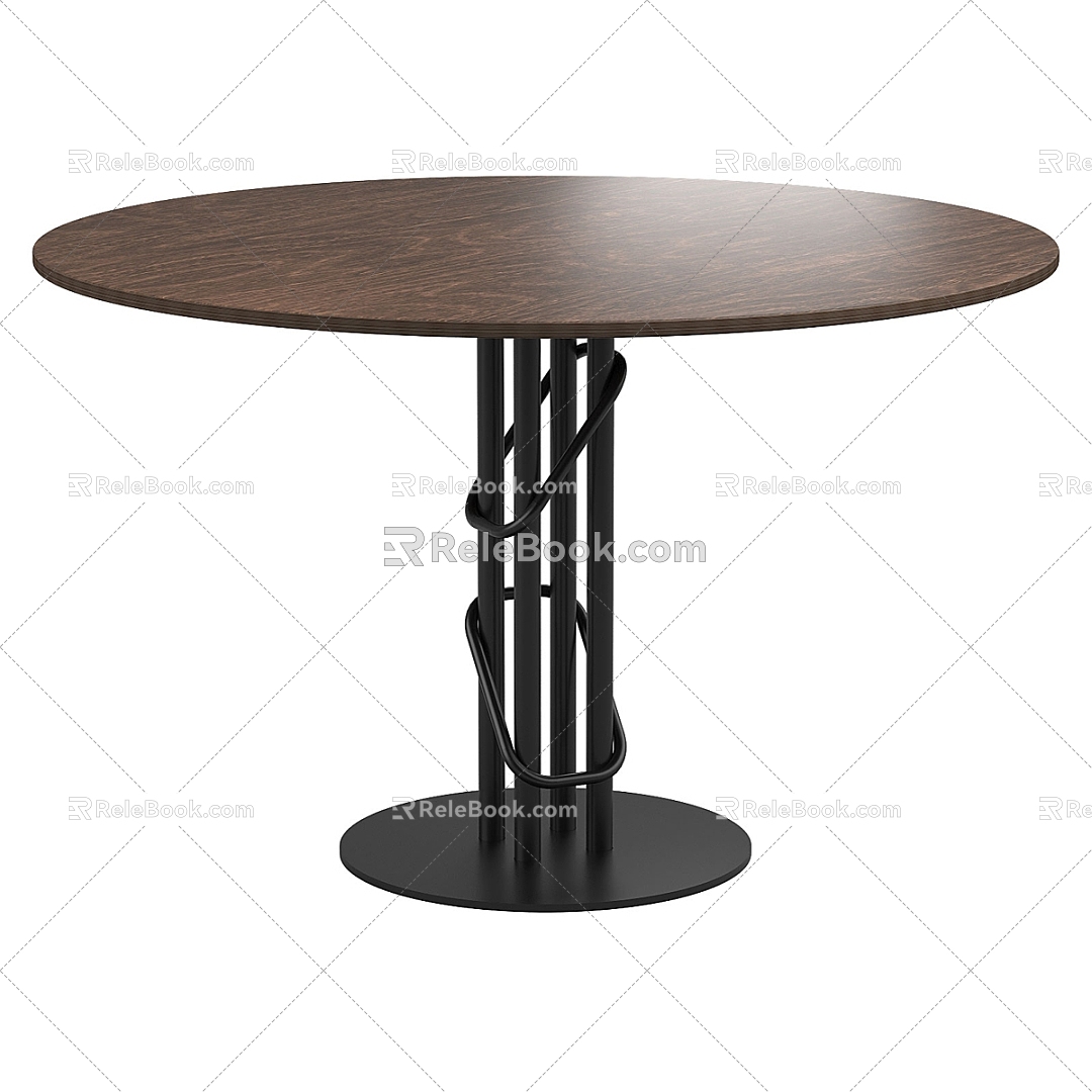 Nordic simple dining table table simple dining table 3d model