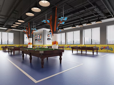 Industrial LOFT Billiard Room 3d model