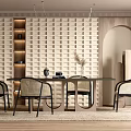 Modern Dining Table and Chair Combination Dining Table and Chair Chandelier Jewelry Ornaments Combination 3d model
