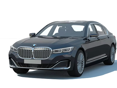 Black BMW Luxury Sedan With Front Grille LED Headlights Sleek Body Lines Alloy Wheels 3d model