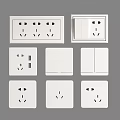 Modern White Electrical Switch Panels With Sockets Switches And Different Designs