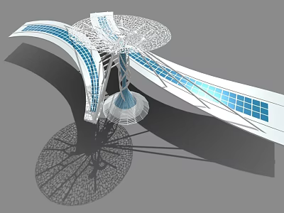 Modern Daily Electrical Appliance With Blue Panel And Curved Grid Structure Design 3d model