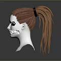 Character And Creature Inspired Red Orange Braided Ponytail Wig Design For Head Model