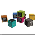 Colorful Cube Decorative Furniture With Various Colors And Station Door Labels