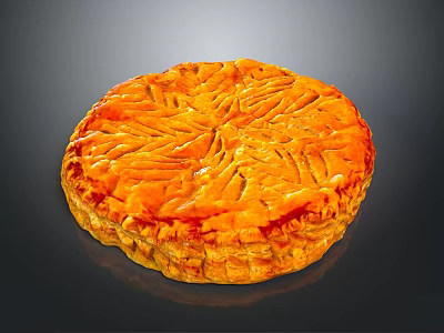Freshly Baked Golden Pie With Flaky Crispy Crust And Intricate Patterned Design 3d model